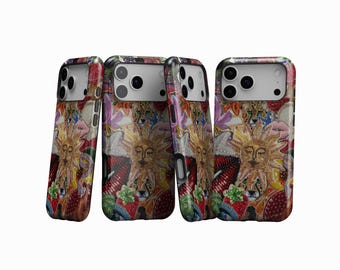 Vintage Mosaic Collage Phone Case, Sun Celestial Mosaic Tiles Cases, Trendy Preppy, iPhone 17 16 15 14 13 12 11 Pro Max, Samsung S25 S24