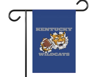 Baner ogrodowy z motywem drużyny futbolowej Kentucky Wildcats, Akcesoria do domu i ogrodu, Uniwersytet Kentucky, Kentucky, Wielka Brytania, Piłka nożna, BBN