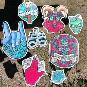 Hail Satan Satanic vinyl sticker pack (8)
