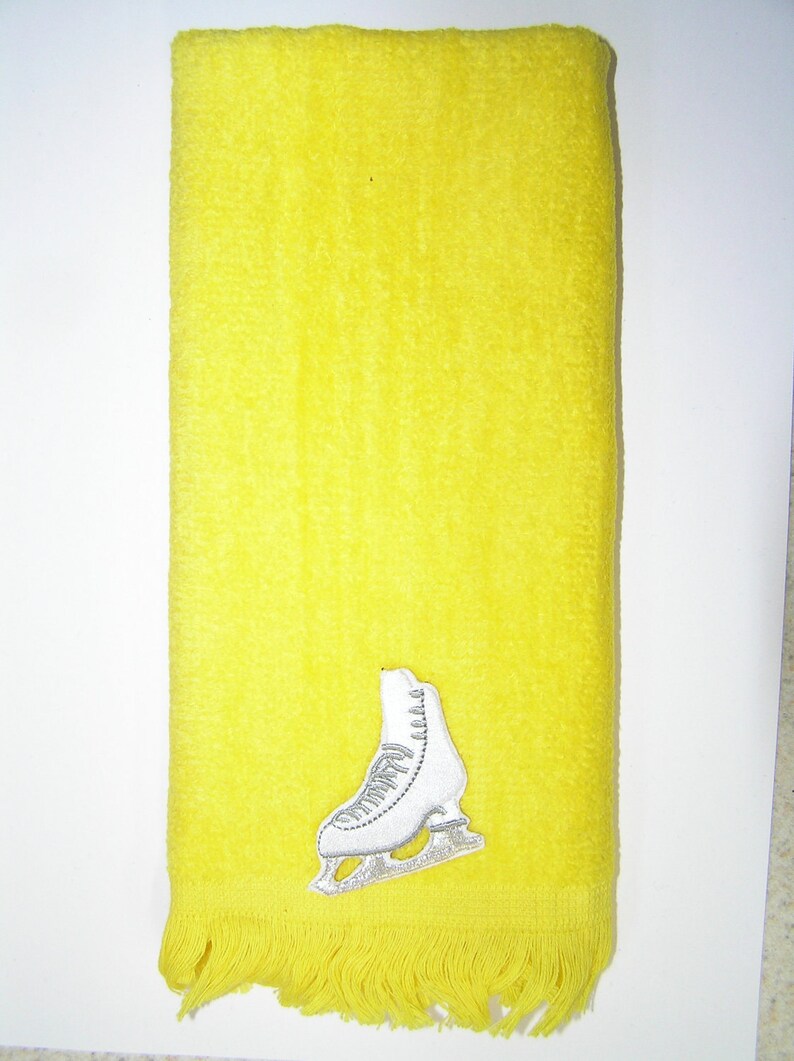 Ice fgure skate skating blade towel yellow skater Etsy