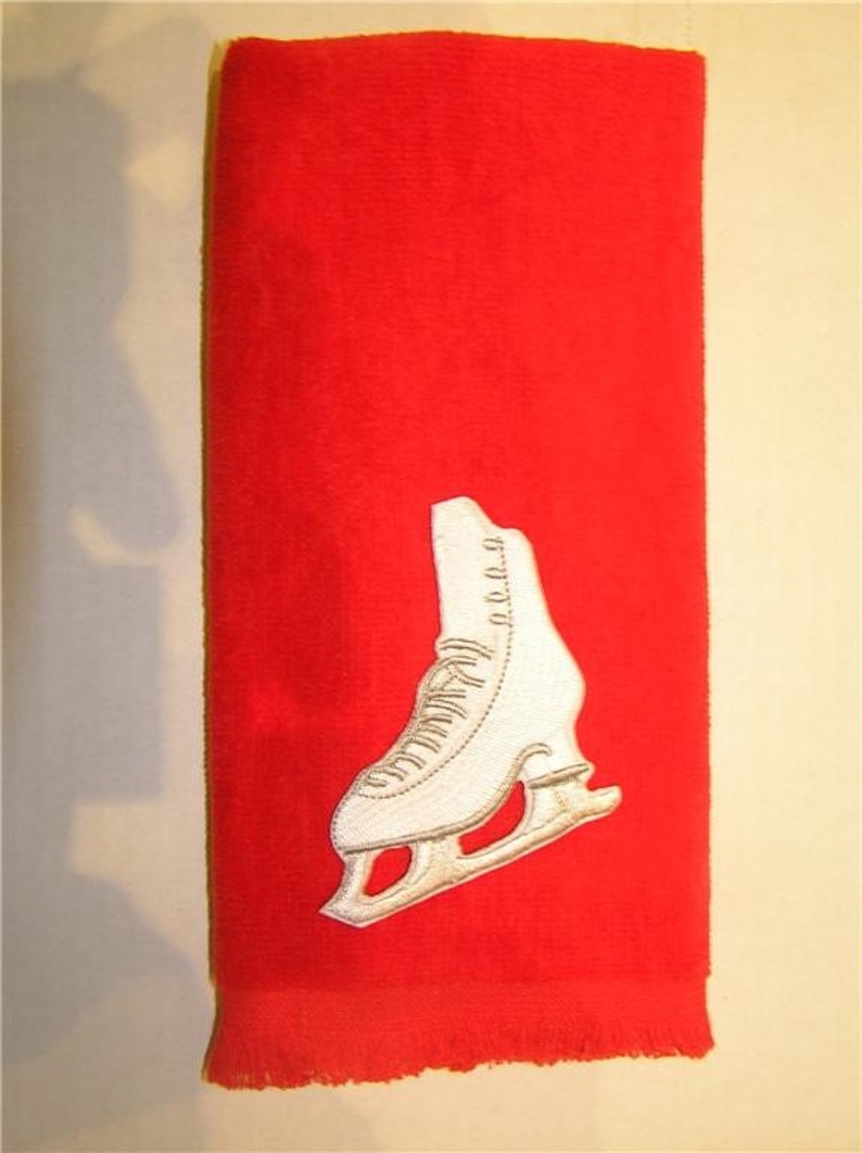 Ice Figure Skate Skating Blade Towel New Red Etsy
