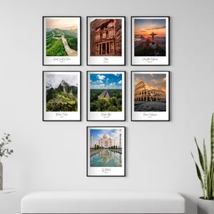 Seven Wonders of the World Print Set | Minimalist Travel Art (Digital Printable)
