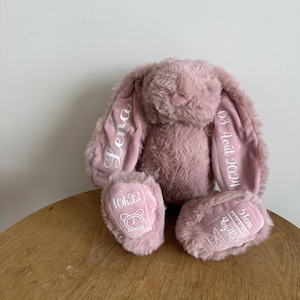 Personalized souvenir cuddly rabbit