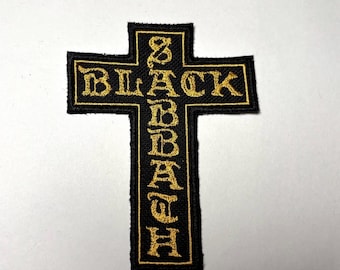 ブラック・サバスのクロスパッチ：刺繍入りアイロン接着ドゥームメタルアップリケ