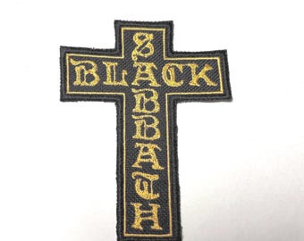 Black Sabbath Cross Patch: Embroidered Iron-On Doom Metal Applique