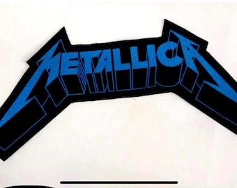 メタリカ バックパッチ：刺繍 3D ロゴ (12.5 x 6 インチ)