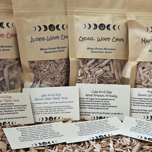 Wood Ritual Chips • Apple, Alder, Cherry, Maple, Hickory, Cedar • Spellcraft, Altar Tools, Herbal Magic