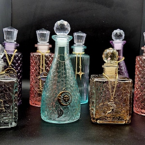 Colored Glass Potion Jar: Moonwater, Sunwater, Witch Bottle image 1