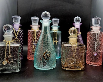 Colored Glass Potion Jar: Moonwater, Sunwater, Witch Bottle