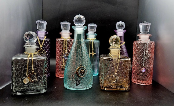 Colored Glass Potion Jar: Moonwater, Sunwater, Witch Bottle