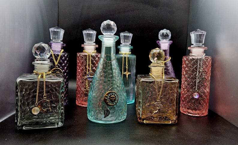 Colored Glass Potion Jar: Moonwater, Sunwater, Witch Bottle image 1