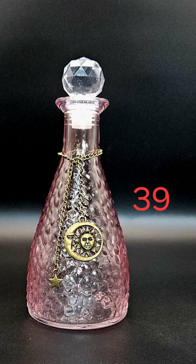 Moonwater & Sunwater Potion Jar - Colored Glass Witch Bottle for Rituals and Spells 39 Sun and Moon