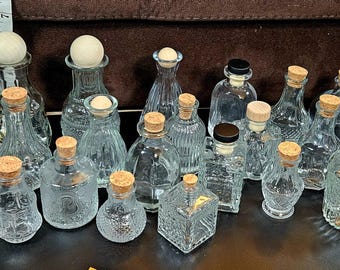 Mini Glass Potion Bottles, Apothecary Jars with Stoppers