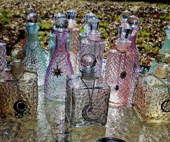 Colored Glass Potion Jar: Moonwater, Sunwater, Witch Bottle