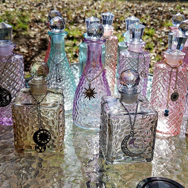 Colored Glass Potion Jar: Moonwater, Sunwater, Witch Bottle