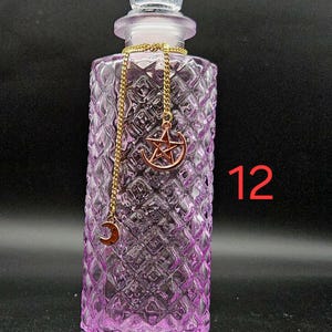 Colored Glass Potion Jar: Moonwater, Sunwater, Witch Bottle 12 moons