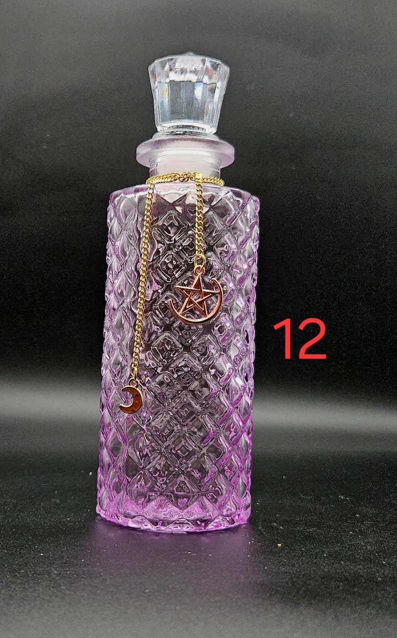 Colored Glass Potion Jar: Moonwater, Sunwater, Witch Bottle 12 moons