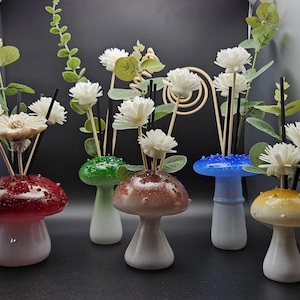 Glass Mushroom Reed Diffusers Whimsical Aromatherapy