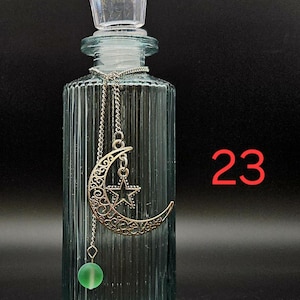 Moonwater & Sunwater Potion Jar - Colored Glass Witch Bottle for Rituals and Spells 23 Moon and Star