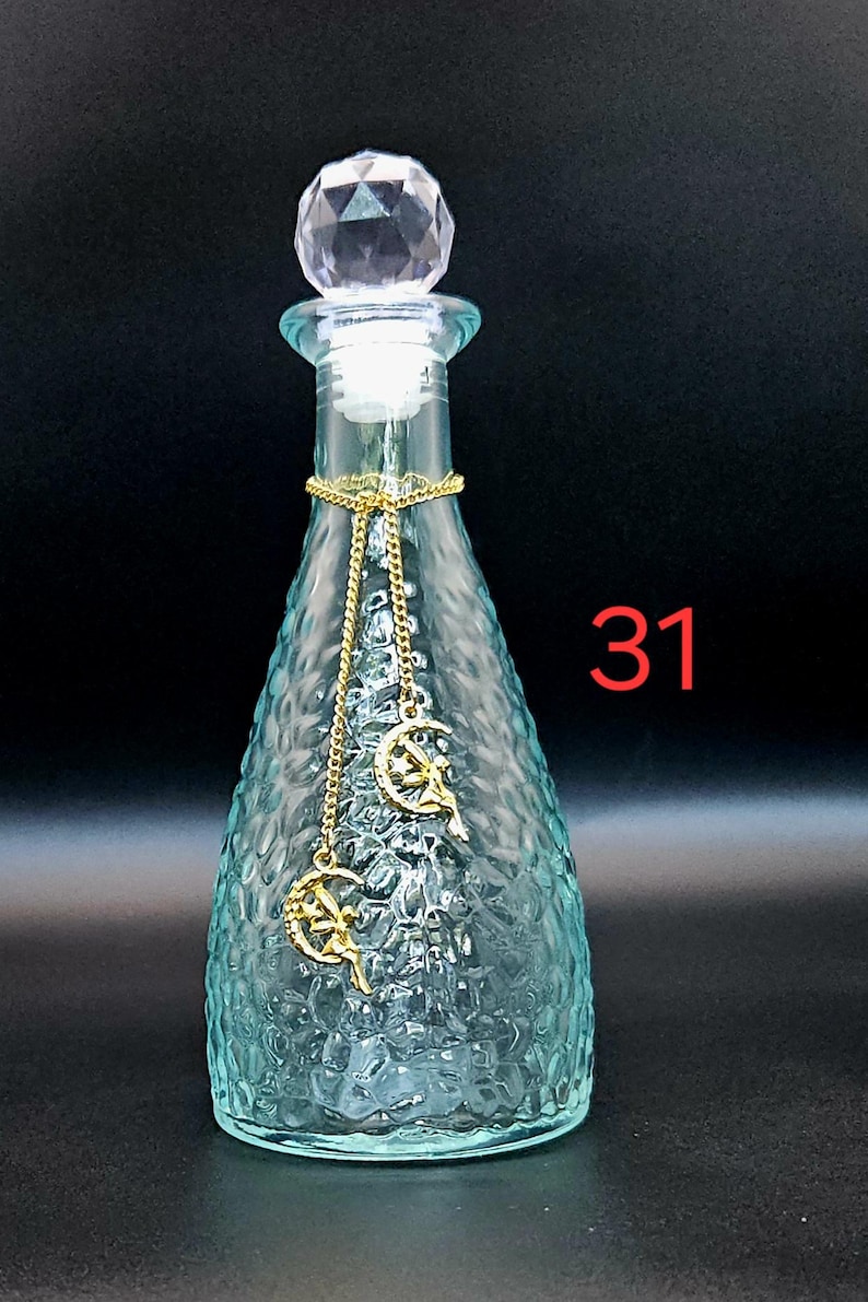 Moonwater & Sunwater Potion Jar - Colored Glass Witch Bottle for Rituals and Spells 31 Fairies