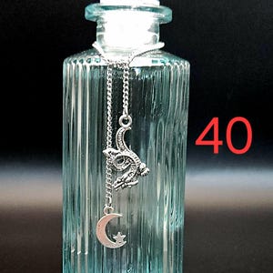 Moonwater & Sunwater Potion Jar - Colored Glass Witch Bottle for Rituals and Spells 40 Dragon and Moon