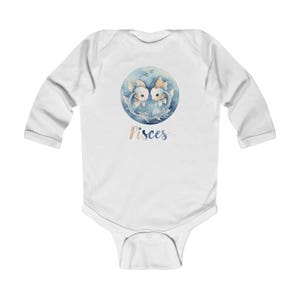 Pisces Infant Long Sleeve Bodysuit – Cute Astrology Baby Outfit