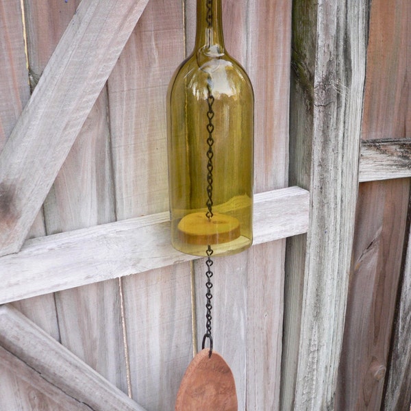 Gold Wine Bottle Wind Chime - All Natural