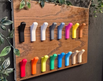 Wandhaken Mini – NOK-Base System | inkl. Schrauben und Dübel | austauschbares Hakendesign | 3D-gedruckt | viele Farben