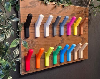 Wandhaken Kurz – NOK-Base System | inkl. Schrauben und Dübel | austauschbares Hakendesign | 3D-gedruckt | viele Farben