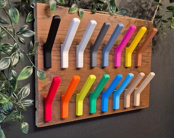 Wandhaken Lang – NOK-Base System | inkl. Schrauben und Dübel | austauschbares Hakendesign | 3D-gedruckt | viele Farben