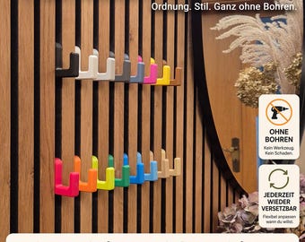Akustikpaneel Taschenhaken ohne Bohren für Akustikpaneele – Rucksack & Handtasche – Slat Wall Hook – Acoustic Panel Hook – versetzbar stabil