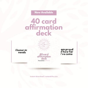 40 tarjetas de afirmación de amor propio / Baraja imprimible para confianza, sanación y crecimiento interior