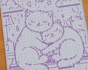 Cat Love - Mosaic Crochet Blanket Pattern