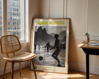 Joga Bonito Print: Brazil Football Art, Brazil Futbol, Rio De Janeiro, Ipanema Beach