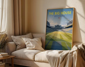 The Big House Stadium Art Print: Michigan Wolverine Football Poster