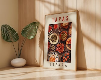 Spanish Tapas Art Print: Mediterranean Kitchen Decor