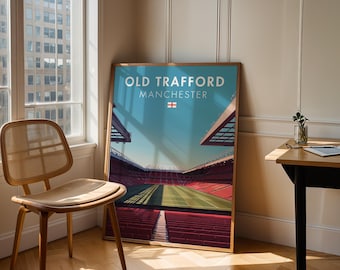 Old Trafford Stadion Kunstdruck: Manchester United Fußball Geschenk