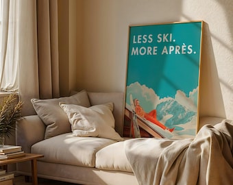 Plakat retro Apres Ski: Sztuka magazynu Vintage Ski