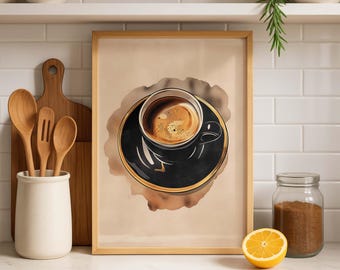 Akwarela w stylu espresso: nowoczesna sztuka kawiarniana, wystrój skandynawski