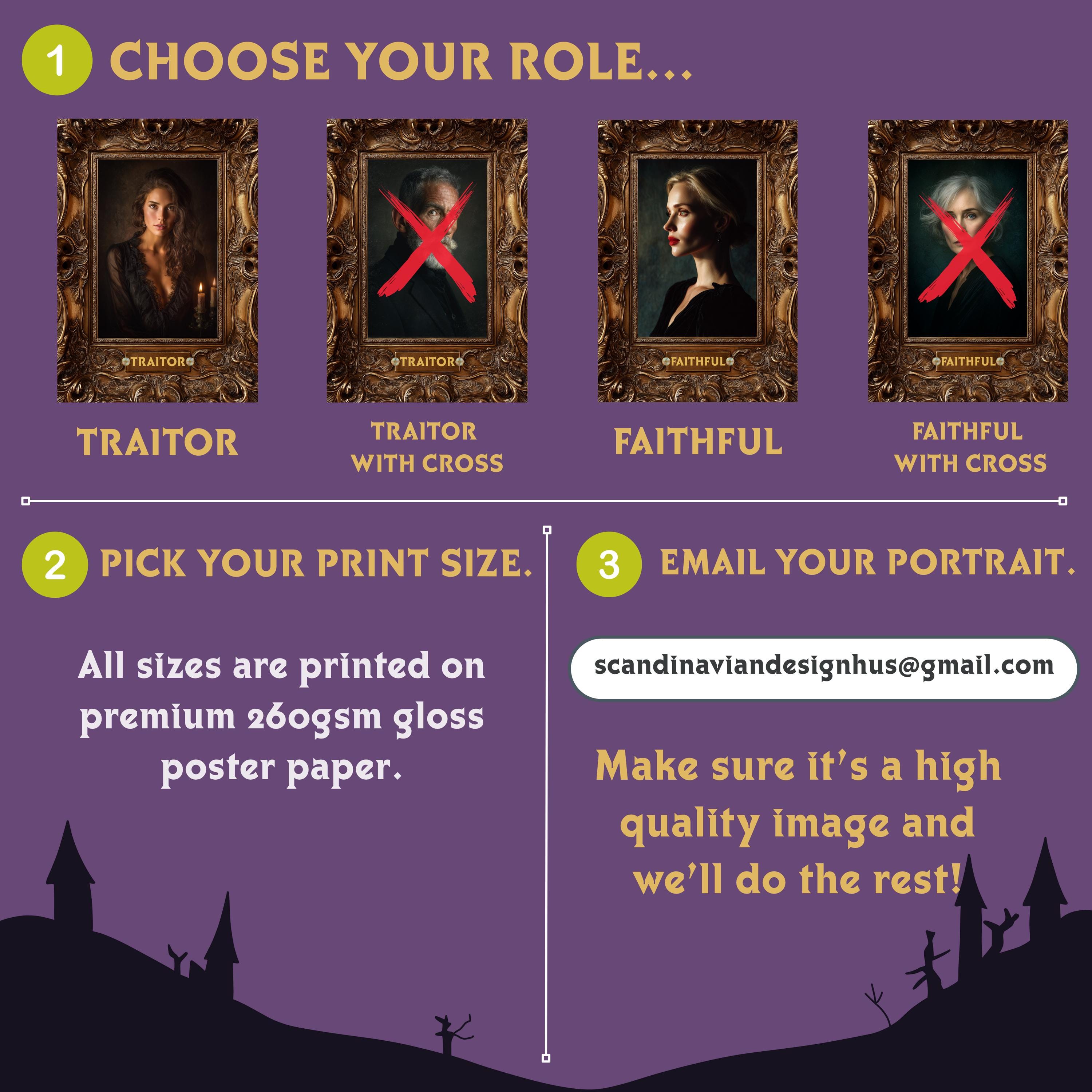 Personalized Traitors Portrait Poster: Renaissance Style Art - Etsy