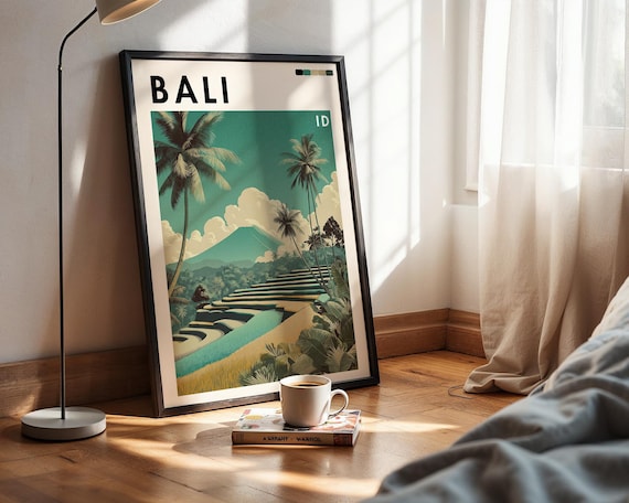 Bali Travel Poster: Vintage Style Wall Art, Tropical Island Print