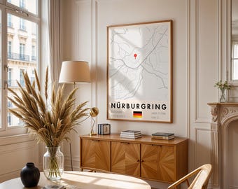 Nurburgring Race Track Map Poster: Formula 1 Wall Art