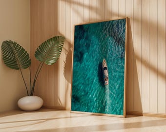 Luxury Yacht Poster: Coastal Wall Art Print