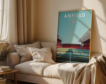 Liverpool Anfield Stadium Art Print: Modern Football Poster