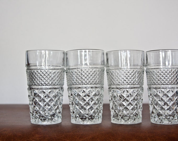 Set of Vintage Cut Glass Tumblers Etsy