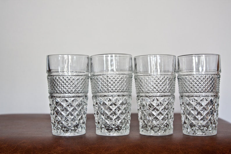 Set of Vintage Cut Glass Tumblers Etsy