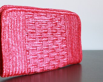 Vintage Red Woven Clutch