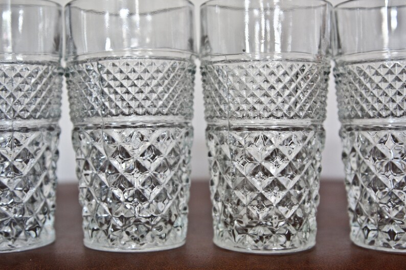 Set of Vintage Cut Glass Tumblers Etsy