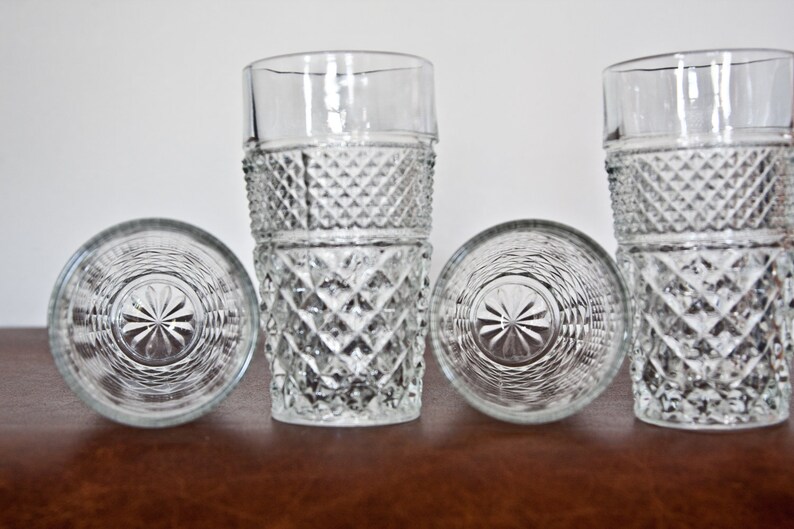 Set of Vintage Cut Glass Tumblers Etsy