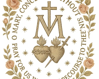Miraculous Medal Png, Virgin Mary Png, Marian Cross Png, Holiday Gifts Idea,Catholic Gifts ,Marian Catholic Png